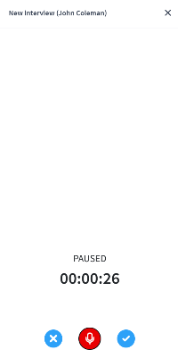The image shows a screen with a timestamp, indicating a paused status at 00:00:26 in an interview with John Coleman.

AI-generated content may be incorrect.